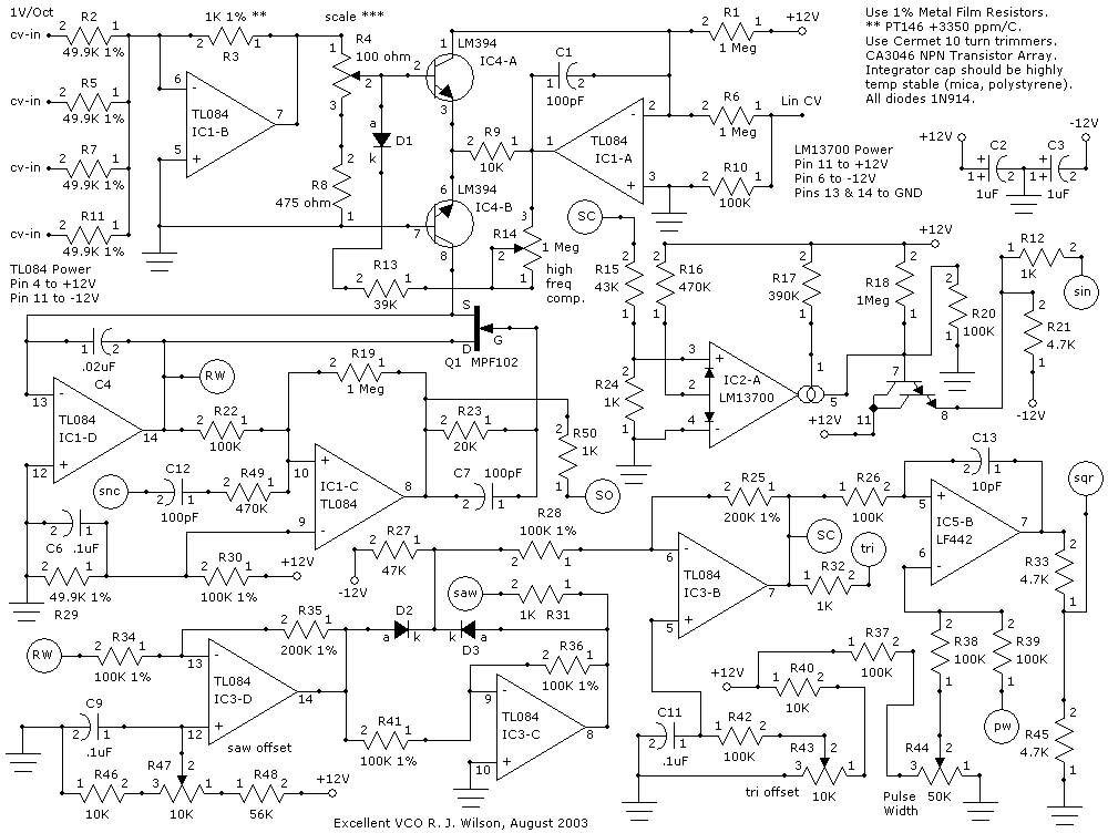 Updated and Improved VCO With LM394 Super-Matched Pair